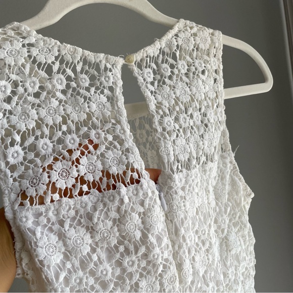 Vintage Hollister White Bobbin Lace Bodycon Mini Shift Dress - Picture 8 of 11